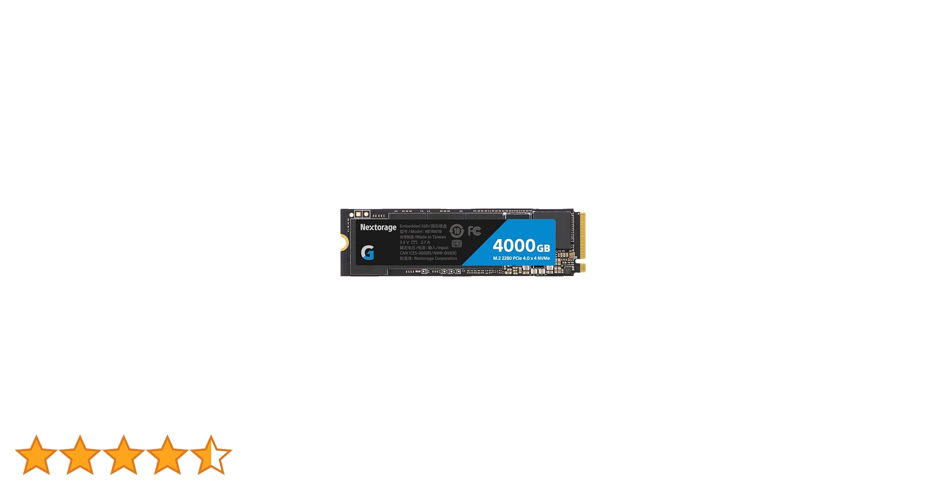 内蔵型SSD NEXTORAGE 4TB M.2 SSD Nextorage Japan 4TB NVMe M.2 2280 PCIe Gen.4 Internal SSD